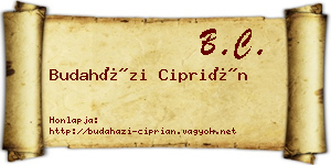 Budaházi Ciprián névjegykártya